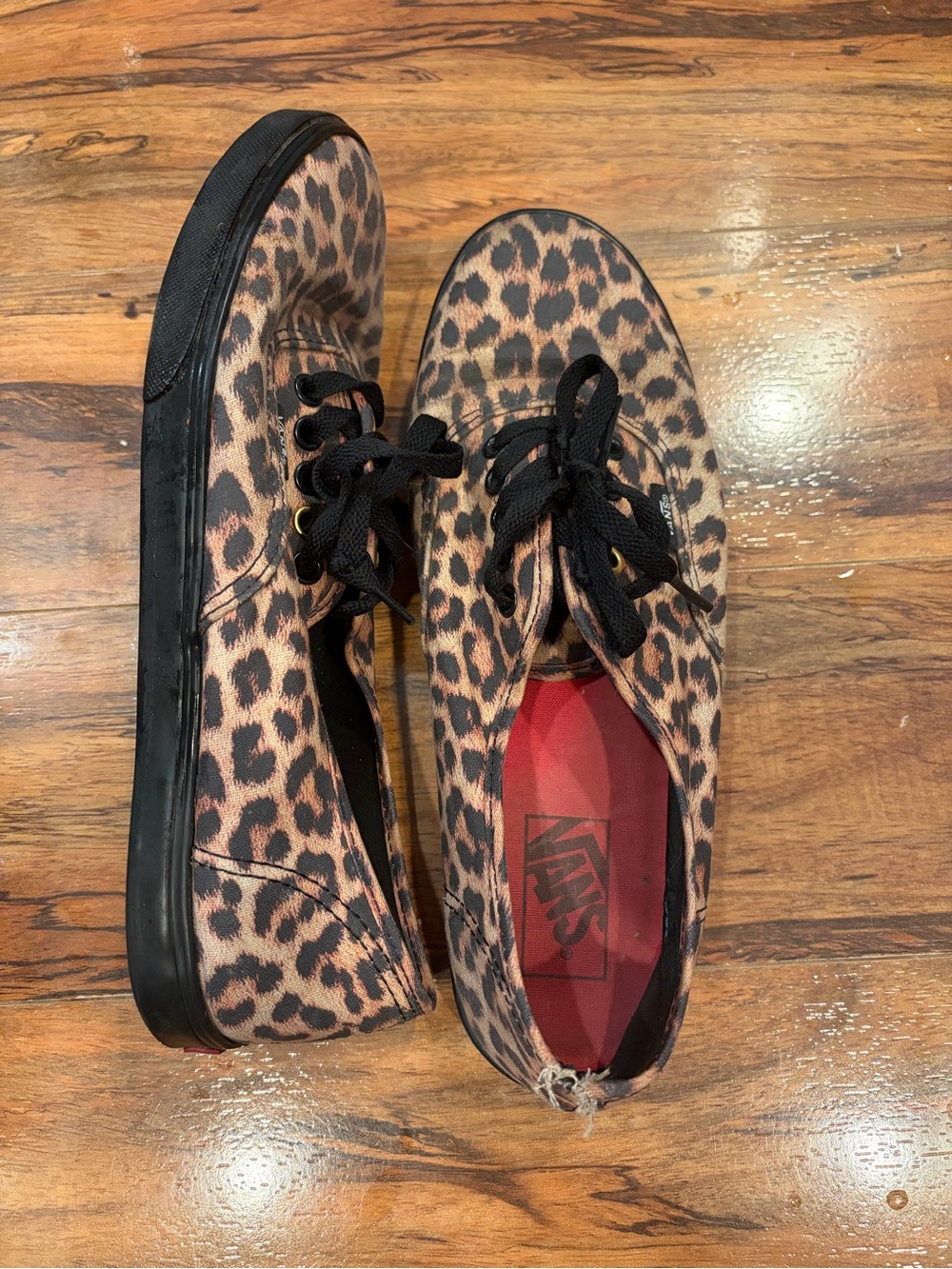 Vans Leopard Print Canvas Sneakers - Black/Brown